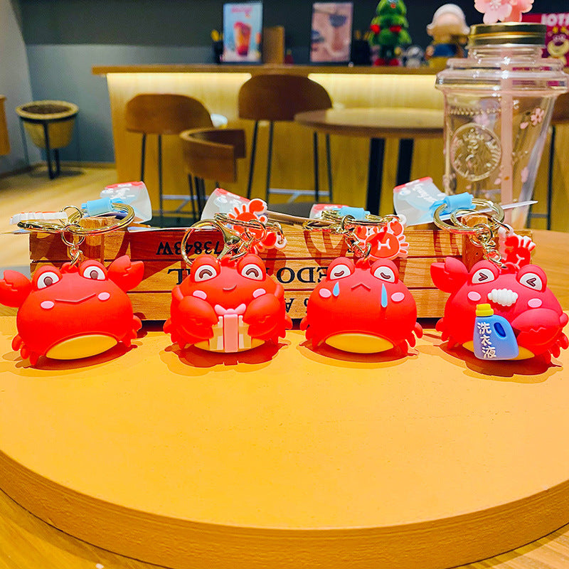 Wholesale Silicone Crab Family Keychain